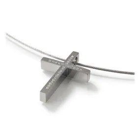 0714-03 Boccia Titanium Cross Pendant  (choose chain separately)
