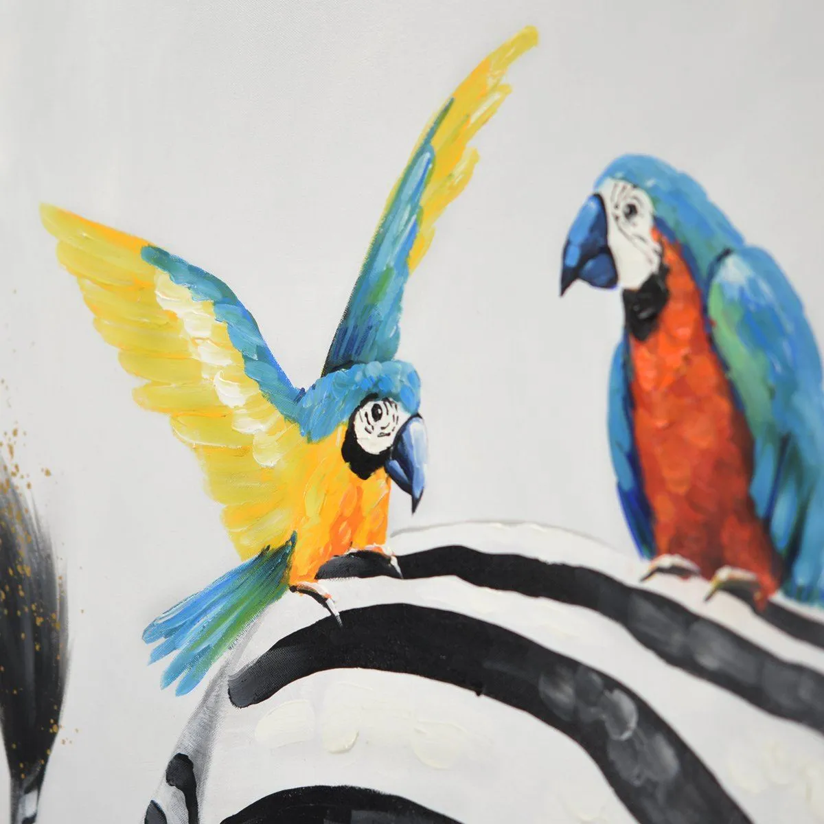 100% handmade Birds on zebra 40x40 Inch (100x100cm)