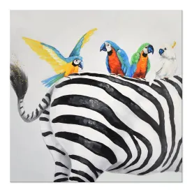 100% handmade Birds on zebra 40x40 Inch (100x100cm)