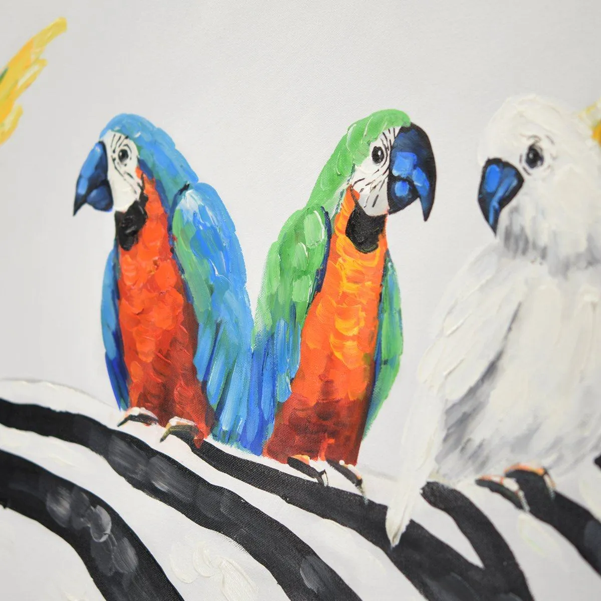 100% handmade Birds on zebra 40x40 Inch (100x100cm)