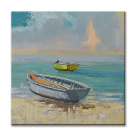 100% handmade Boats on the tropic island 40x40 Inch (100x100cm)