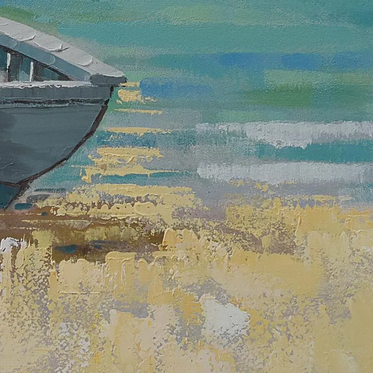 100% handmade Boats on the tropic island 40x40 Inch (100x100cm)