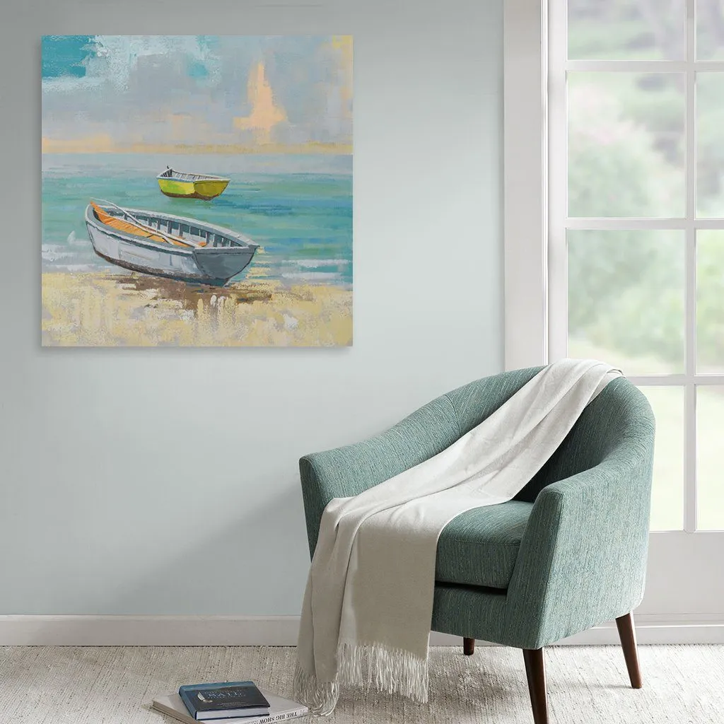 100% handmade Boats on the tropic island 40x40 Inch (100x100cm)