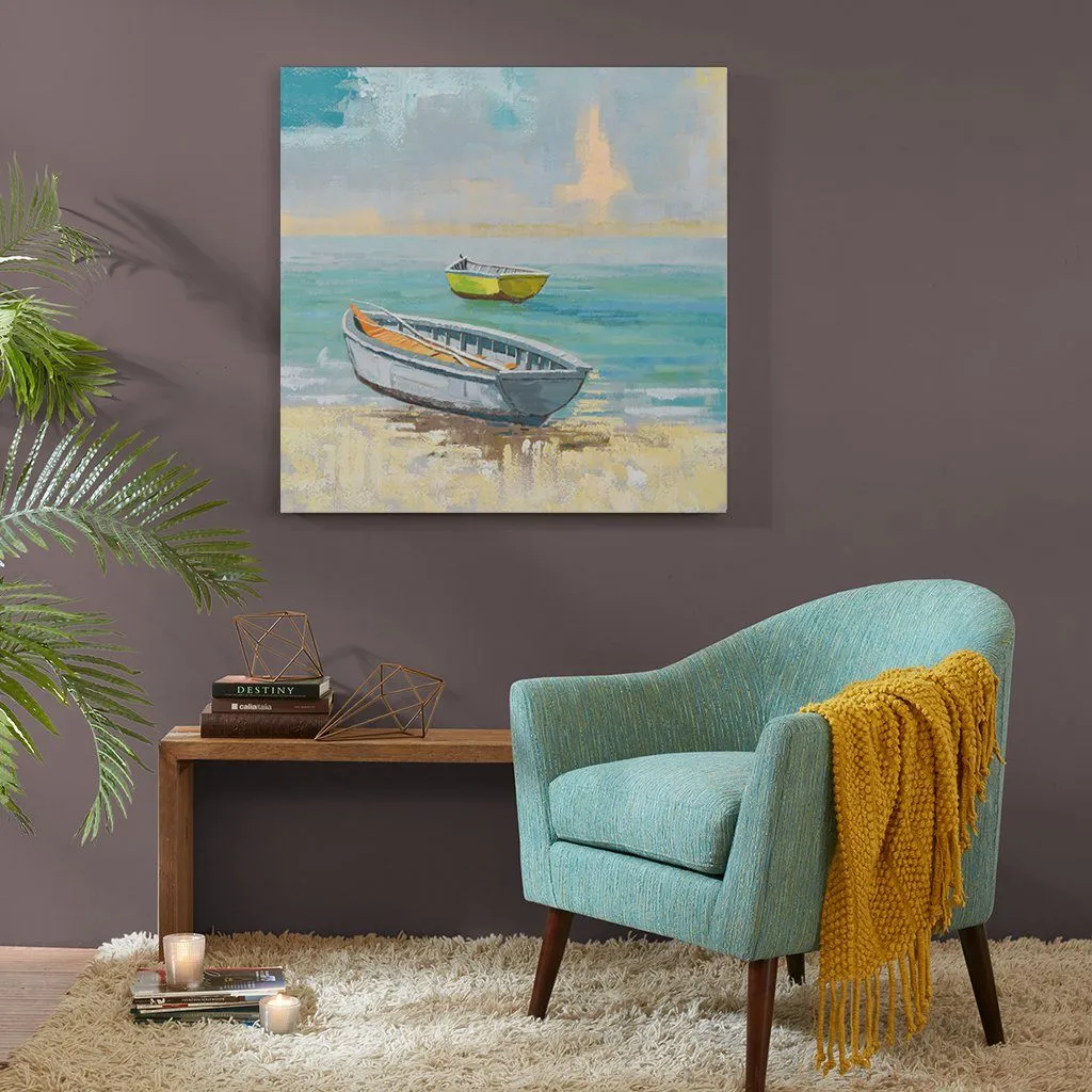 100% handmade Boats on the tropic island 40x40 Inch (100x100cm)