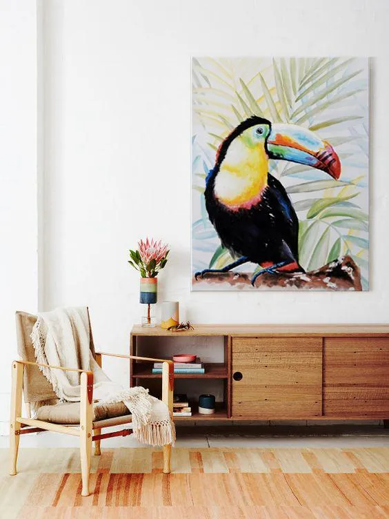 100% handmade Toucan on branch 36x48Inch (90x120cm)
