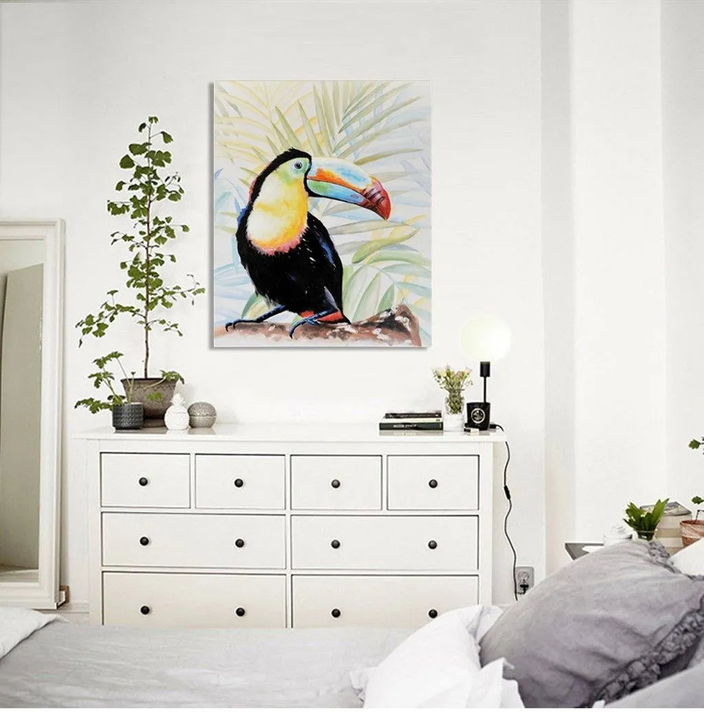 100% handmade Toucan on branch 36x48Inch (90x120cm)