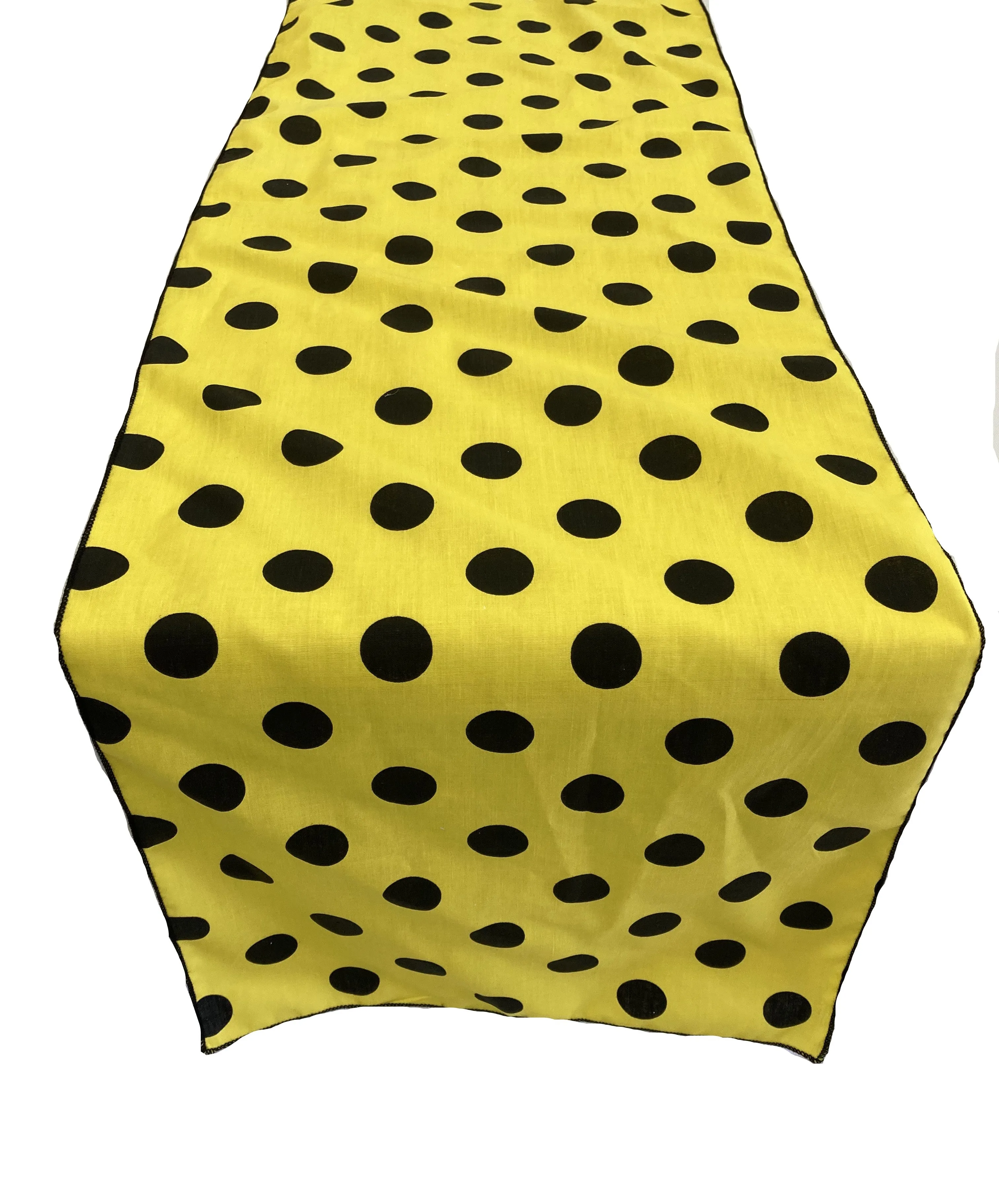 12" Wide x 72" Long, Polka Dot Print Broadcloth Poly Cotton Table Runner
