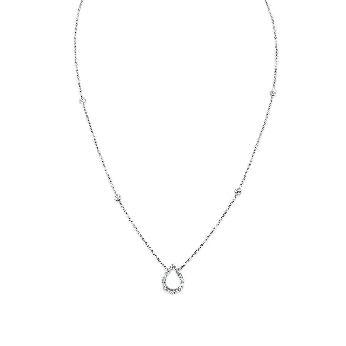 1/4 CTW Diamond Fashion Pear Shape 18-inch Necklace in 10KT White Gold
