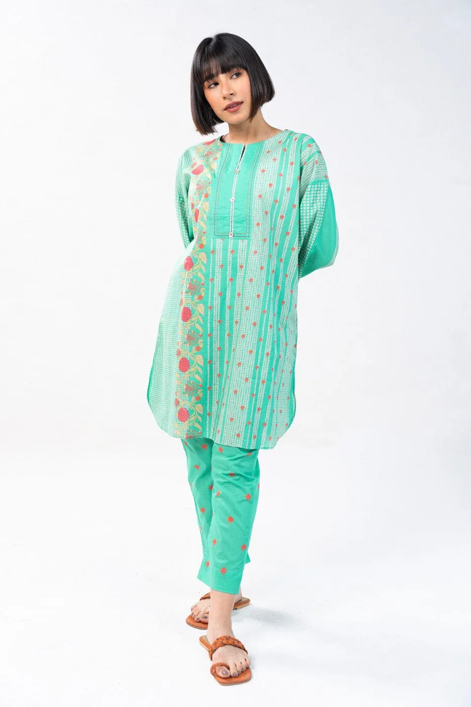 2 Pc Printed Cambric Outfit