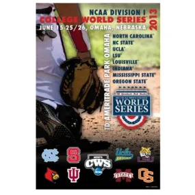 2013 Official College World Series CWS Omaha Team Logos Print Poster 24x36