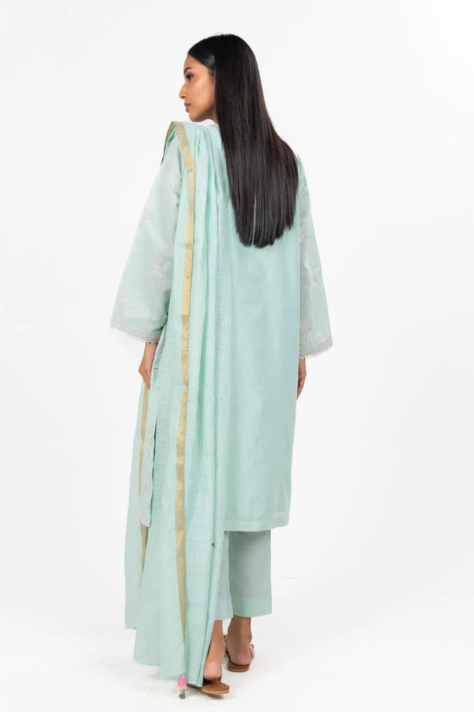 3 Pc Embroidered Cambric Outfit