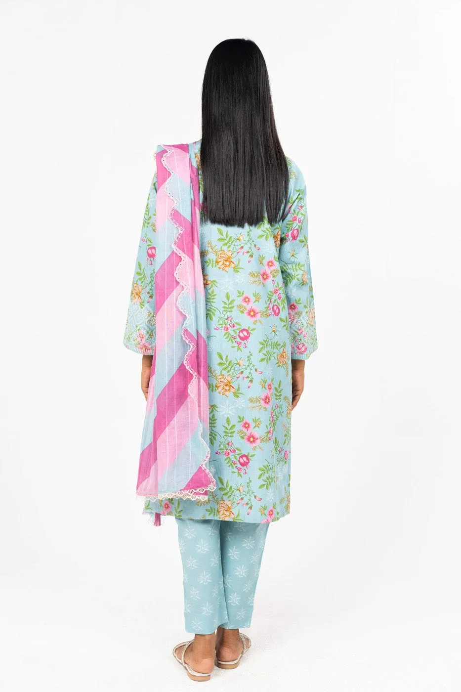 3 Pc Embroidered Cambric Outfit