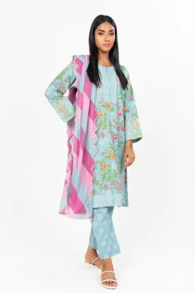 3 Pc Embroidered Cambric Outfit