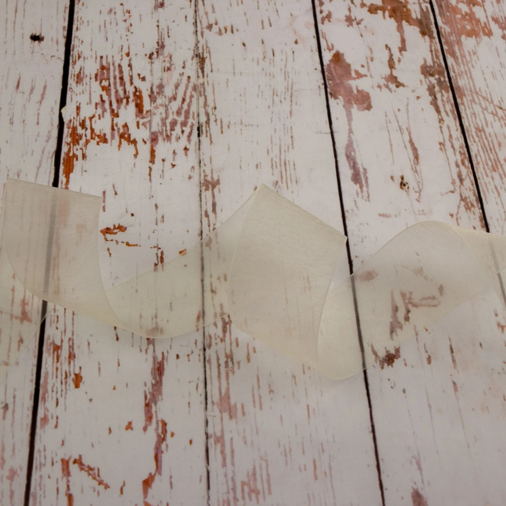 38mm Organza Ribbon - Ivory