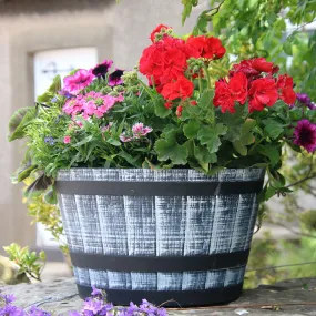 40cm Finisterre Barrel in Stone Grey Plant Pot