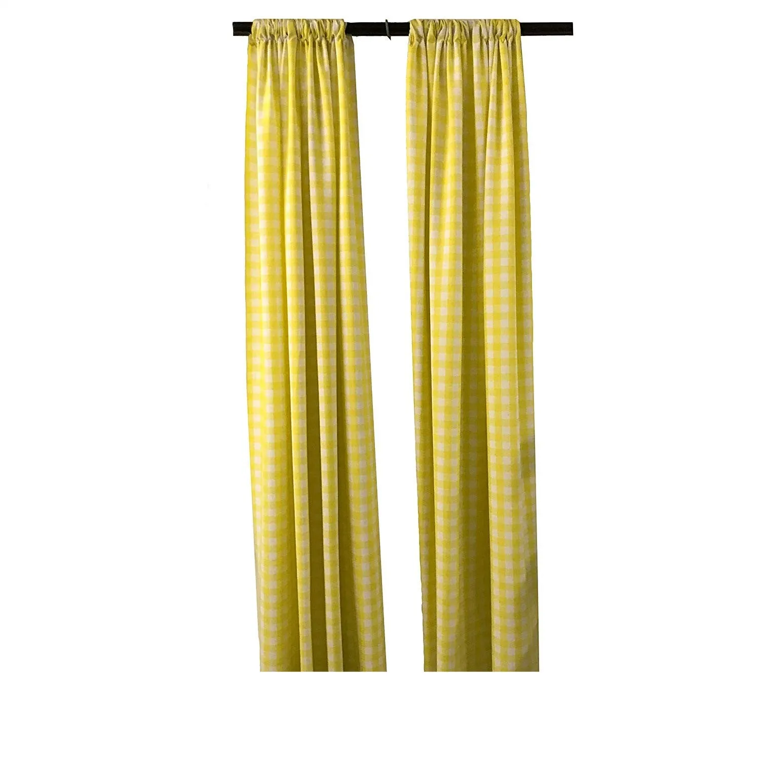 5 Feet Wide x 10 Feet High, Buffalo Checkered Country Plaid Gingham Checkered Backdrop Drapes Curtains Panels, 1 Pair