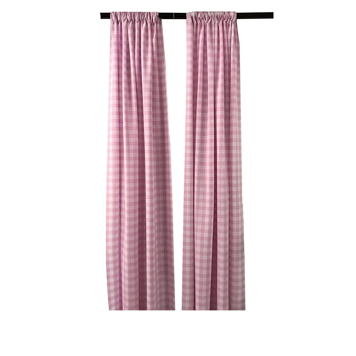 5 Feet Wide x 10 Feet High, Buffalo Checkered Country Plaid Gingham Checkered Backdrop Drapes Curtains Panels, 1 Pair