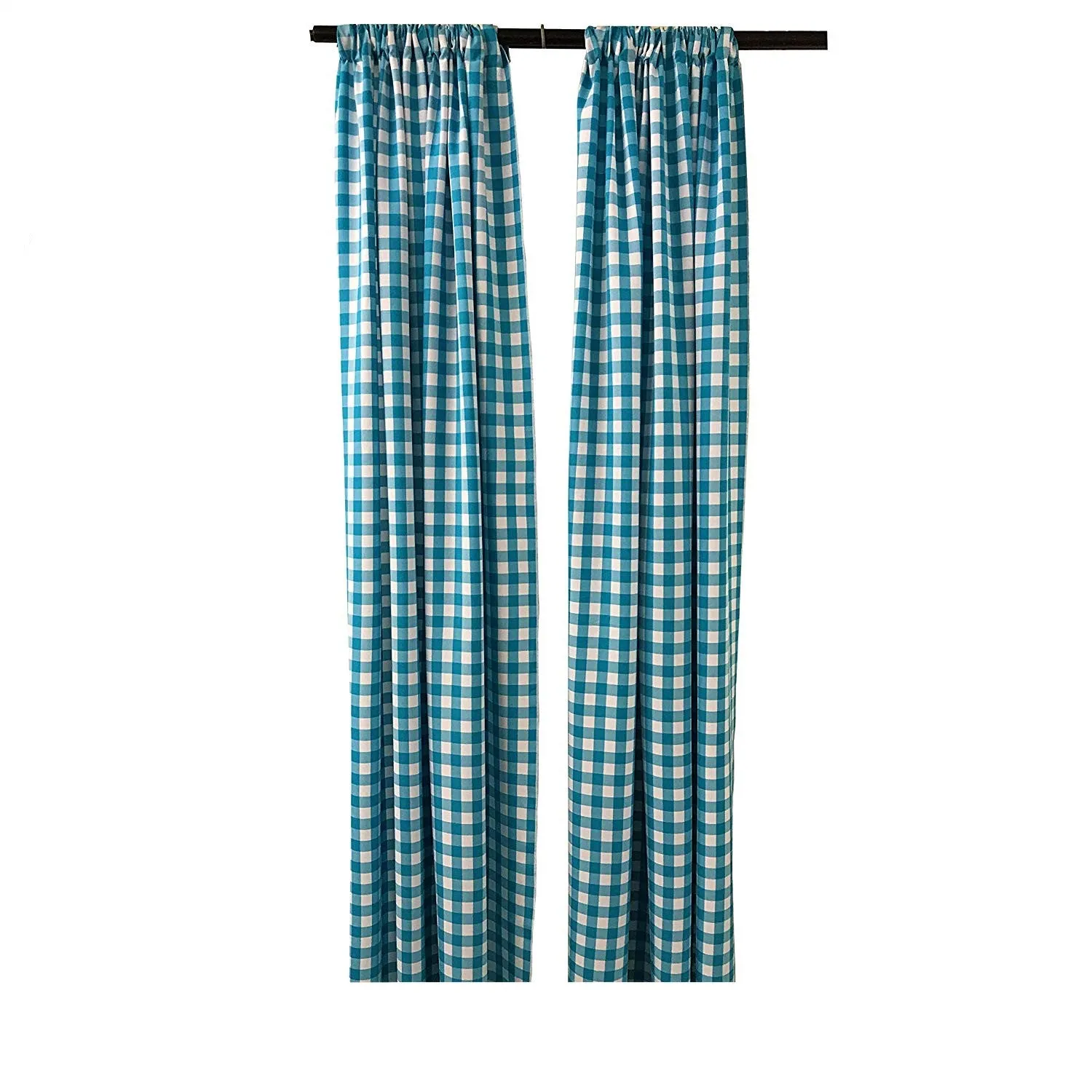 5 Feet Wide x 10 Feet High, Buffalo Checkered Country Plaid Gingham Checkered Backdrop Drapes Curtains Panels, 1 Pair