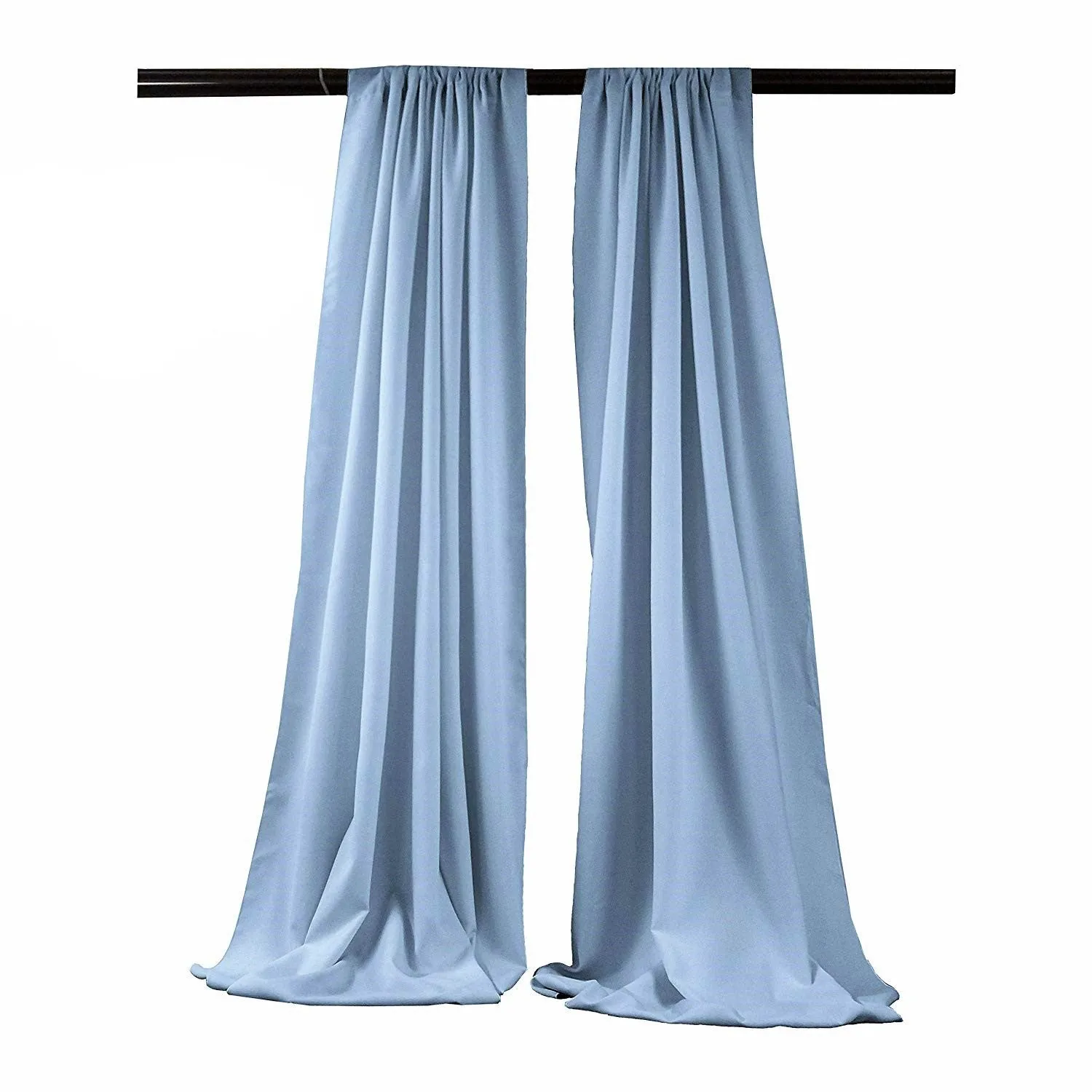 5 Feet Wide x 8 Feet High, Polyester Poplin Backdrop Drape Curtain Panel, Room Divider, 1 Pair