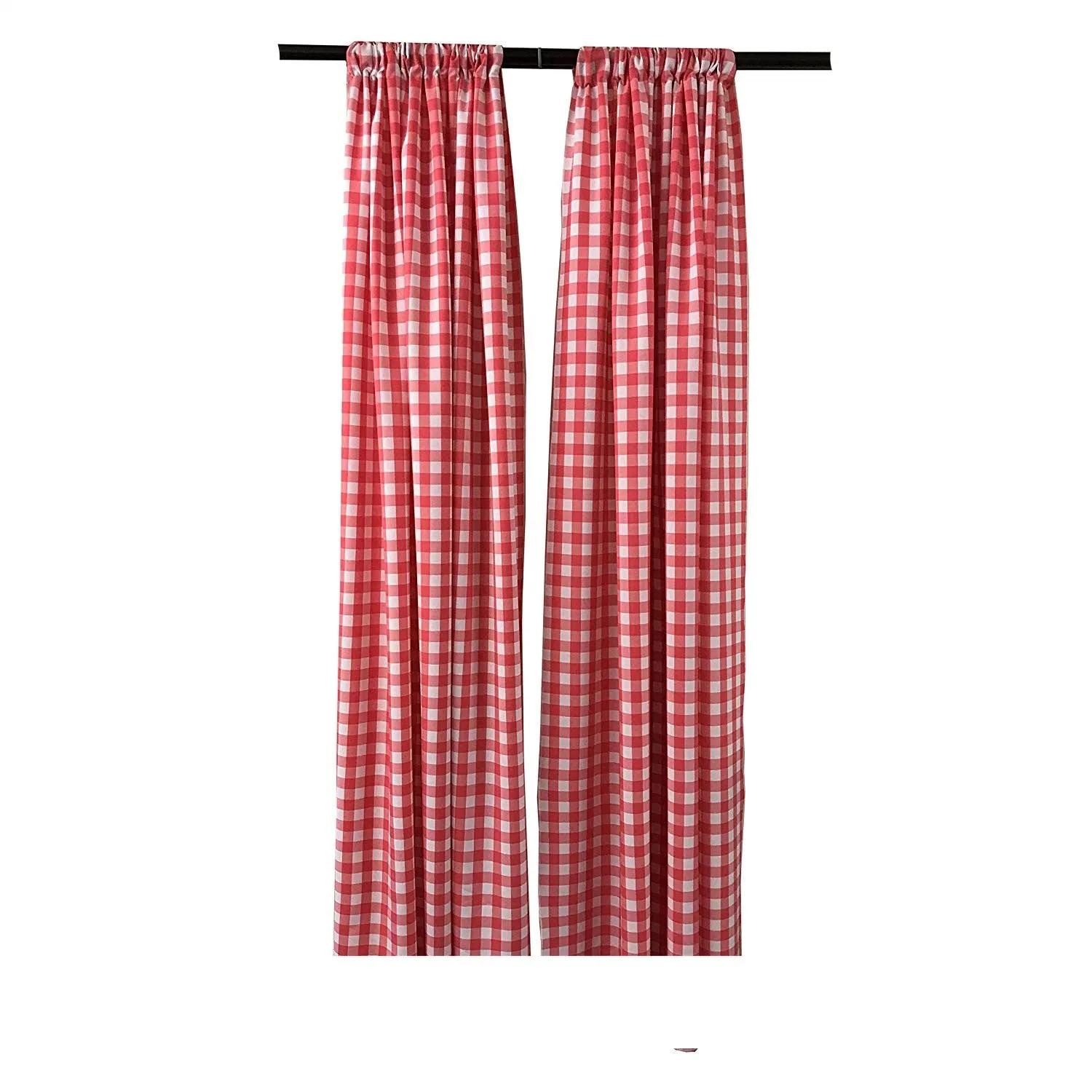 5 Feet Wide x 9 Feet High, Buffalo Checkered Country Plaid Gingham Checkered Backdrop Drapes Curtains Panels, 1 Pair