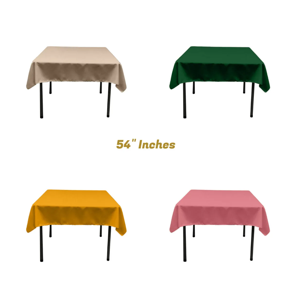 54"x54" SQUARE POLY POPLIN TABLECLOTH