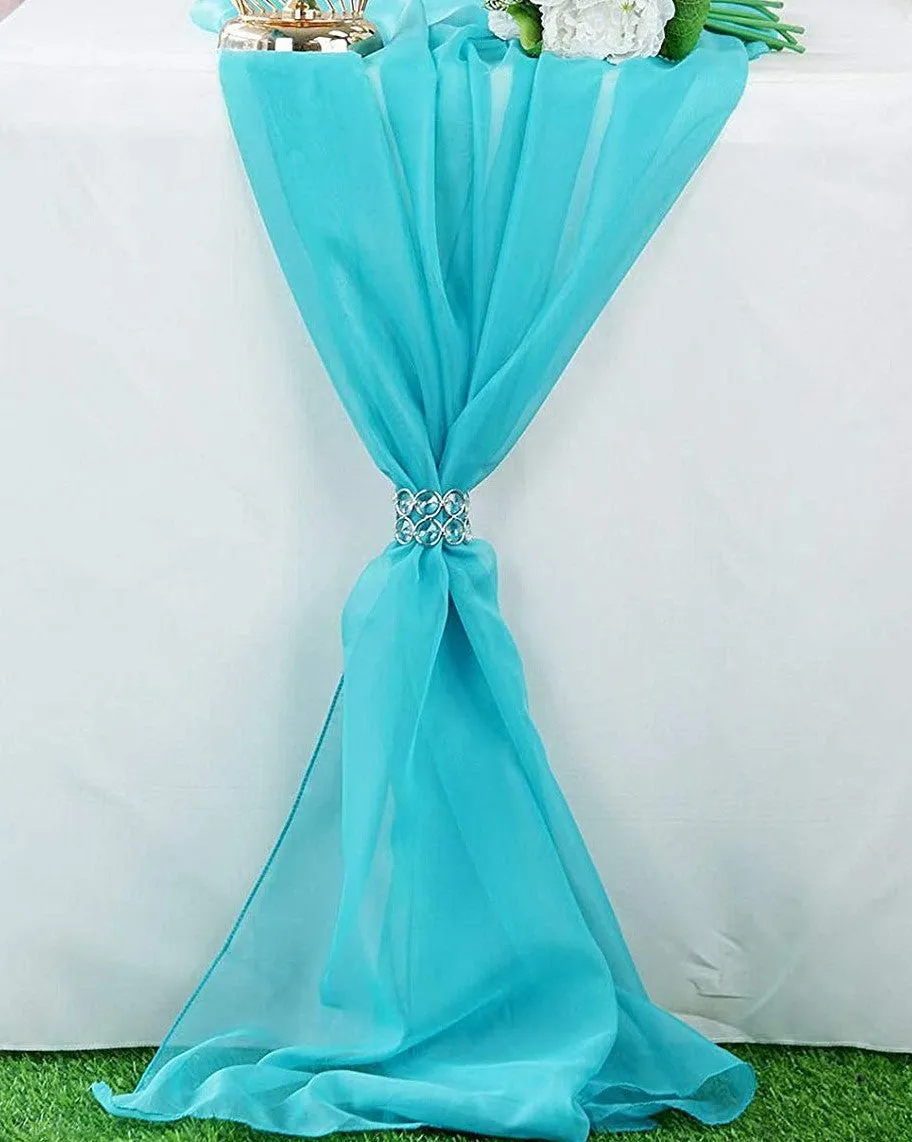 58" Wide Extra Long, Chiffon Wedding Table Runner