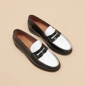 609- Odelya Cuir Glace Noir-blanc