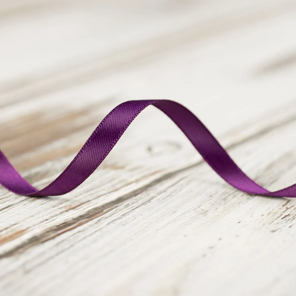 6mm Double Faced Satin Ribbon - Grape