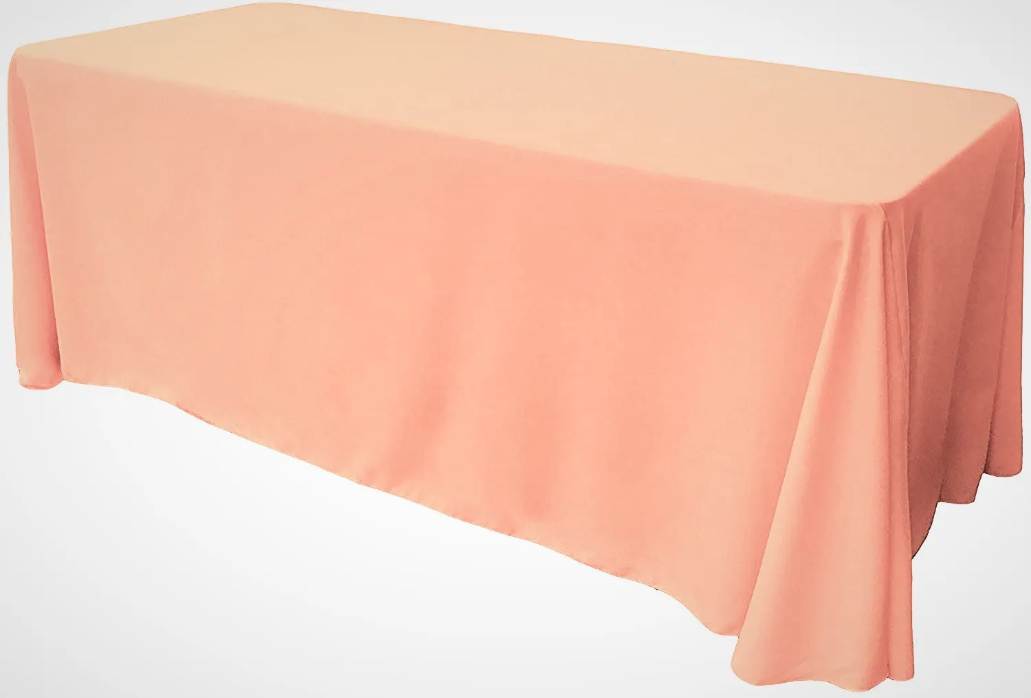 90" Wide by 108" Long Rectangular Polyester Poplin Seamless Tablecloth - Rounded Corners