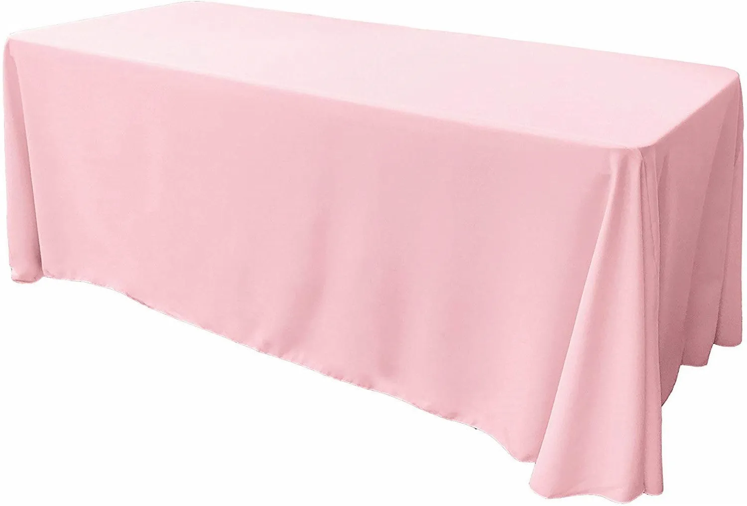 90" Wide by 108" Long Rectangular Polyester Poplin Seamless Tablecloth - Rounded Corners