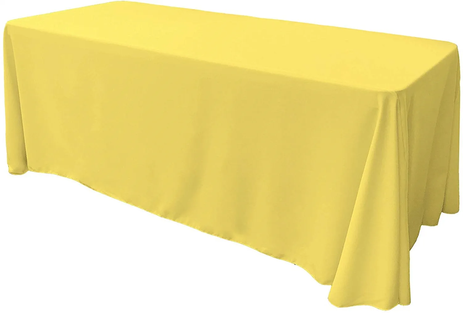 90" Wide by 108" Long Rectangular Polyester Poplin Seamless Tablecloth - Rounded Corners