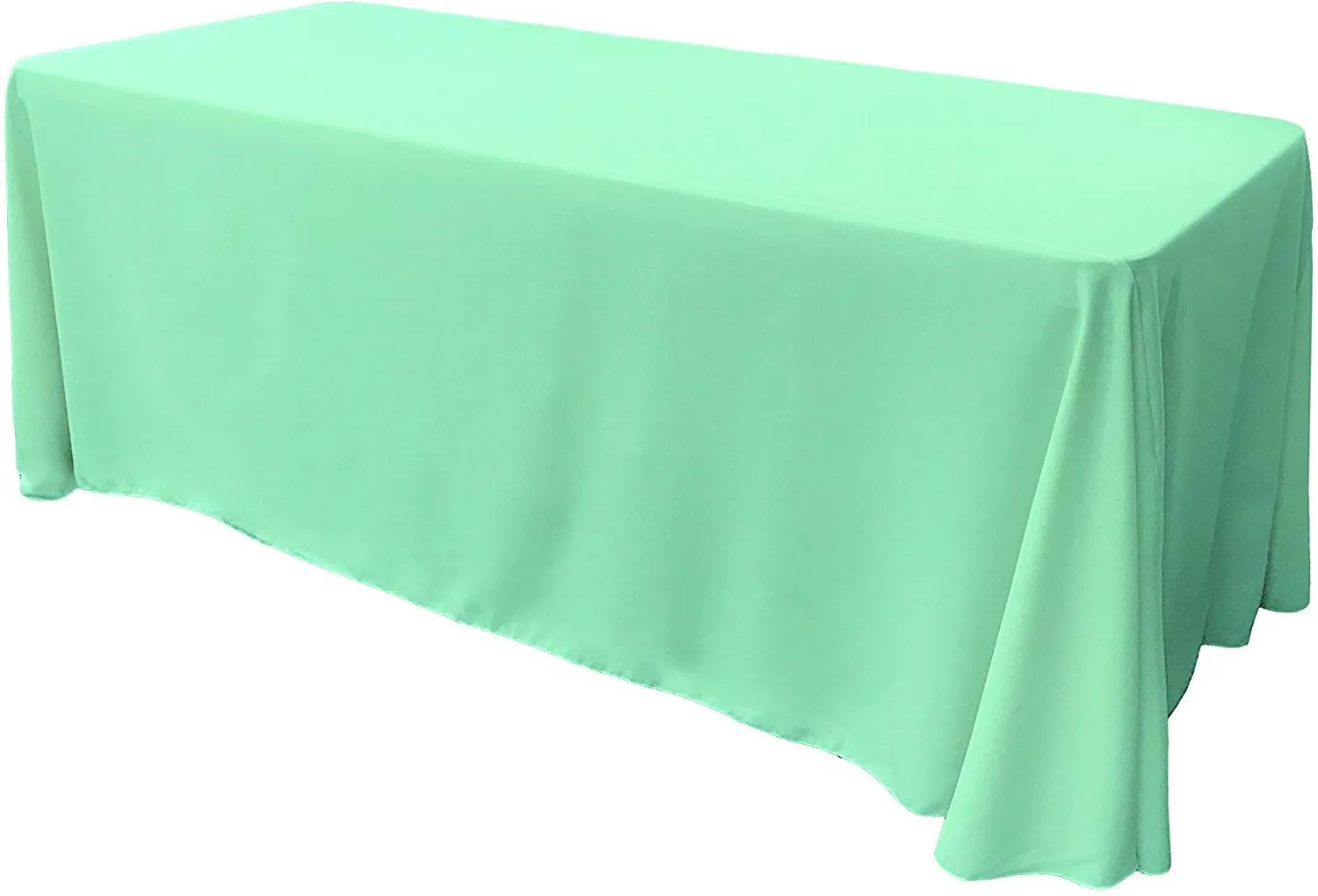 90" Wide by 108" Long Rectangular Polyester Poplin Seamless Tablecloth - Rounded Corners