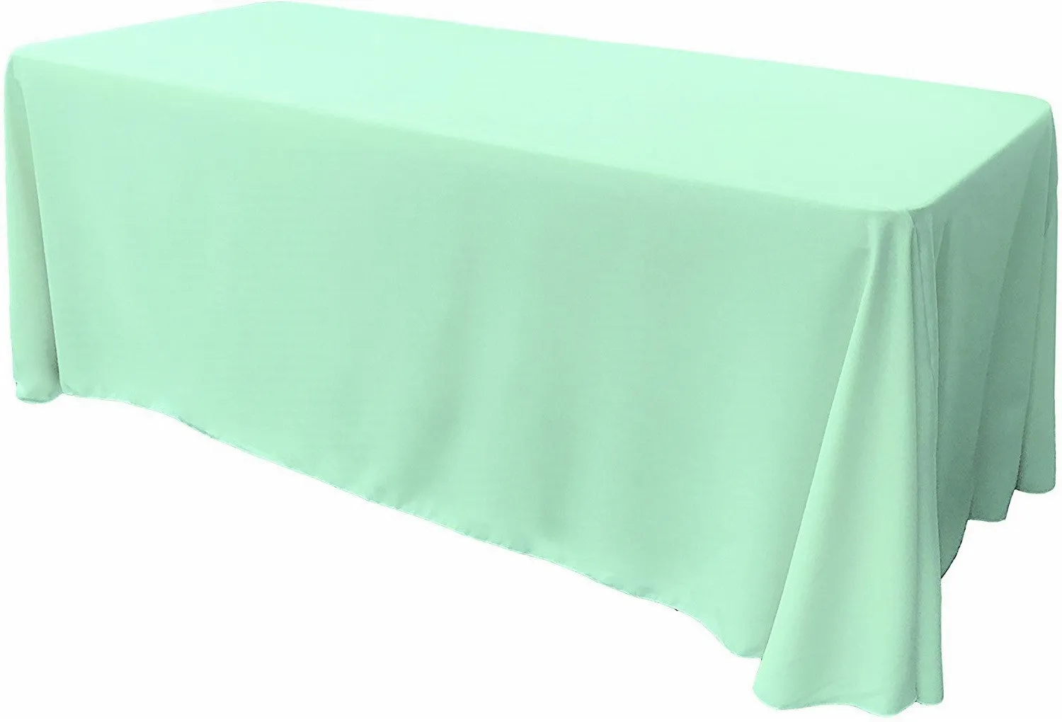 90" Wide by 108" Long Rectangular Polyester Poplin Seamless Tablecloth - Rounded Corners