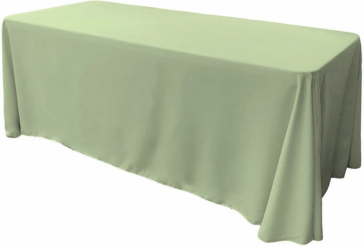 90" Wide by 108" Long Rectangular Polyester Poplin Seamless Tablecloth - Rounded Corners