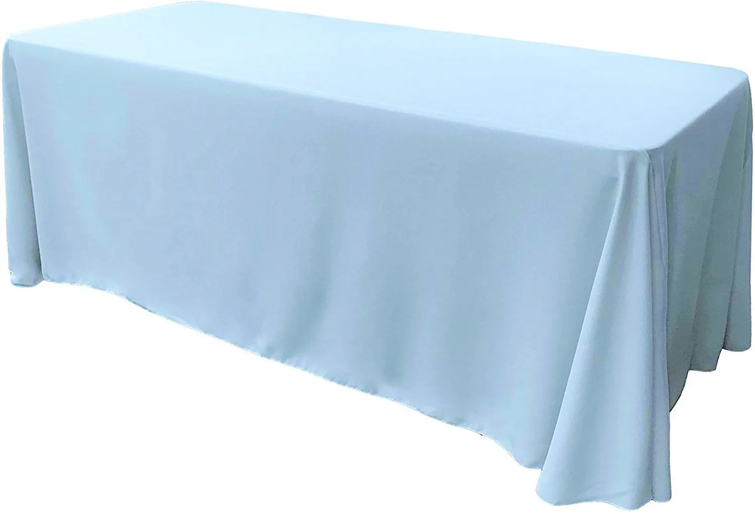 90" Wide by 108" Long Rectangular Polyester Poplin Seamless Tablecloth - Rounded Corners