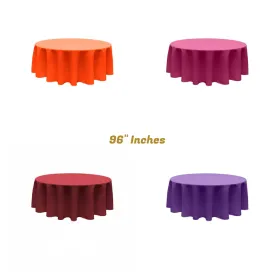 96" ROUND POLY POPLIN SEAMLESS TABLECLOTH