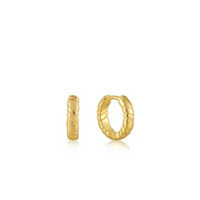 Ania Haie Gold Smooth Twist Huggie Hoop Earrings