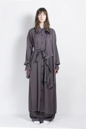 Asymmetric cupro coat