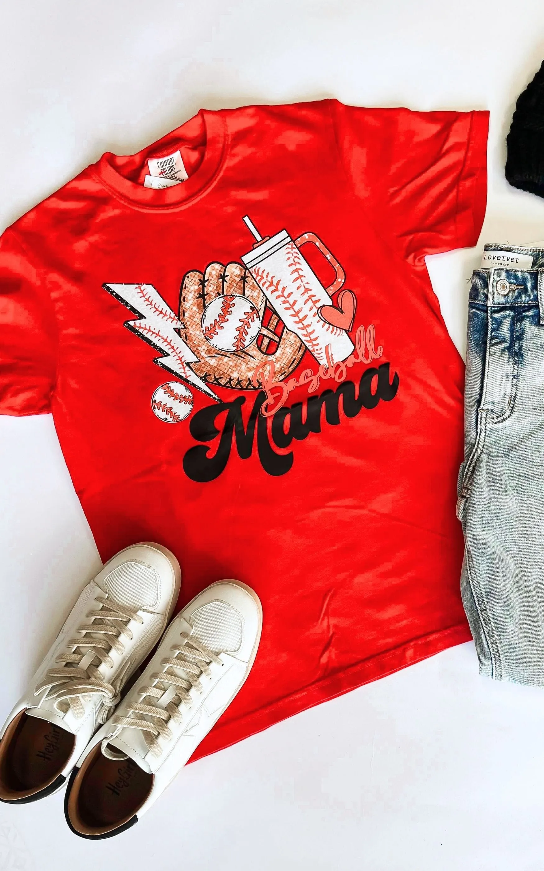 Baseball Mama Garment Dyed Graphic T-shirt