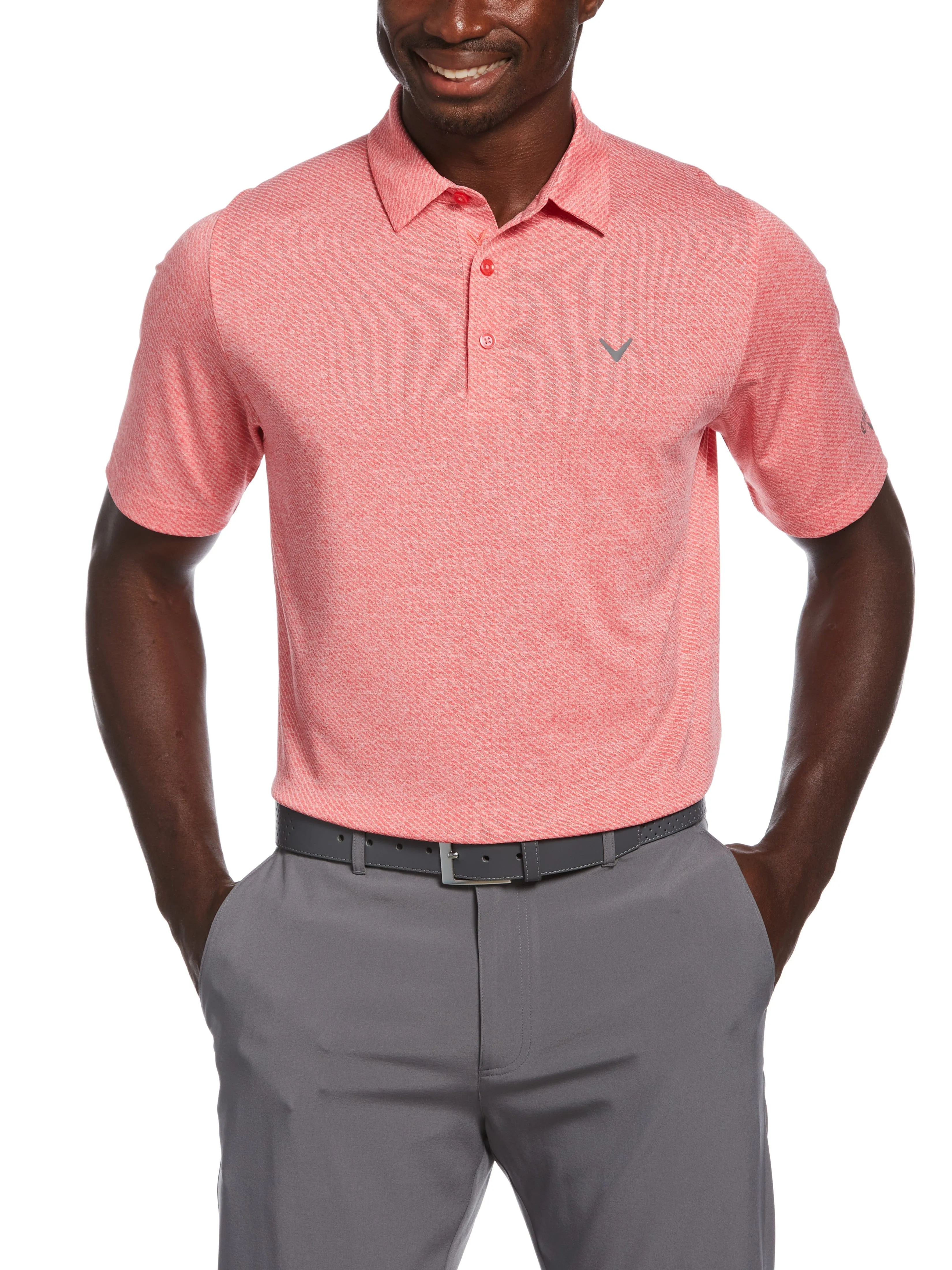 Big & Tall Ventilated Heather Jacquard Golf Polo
