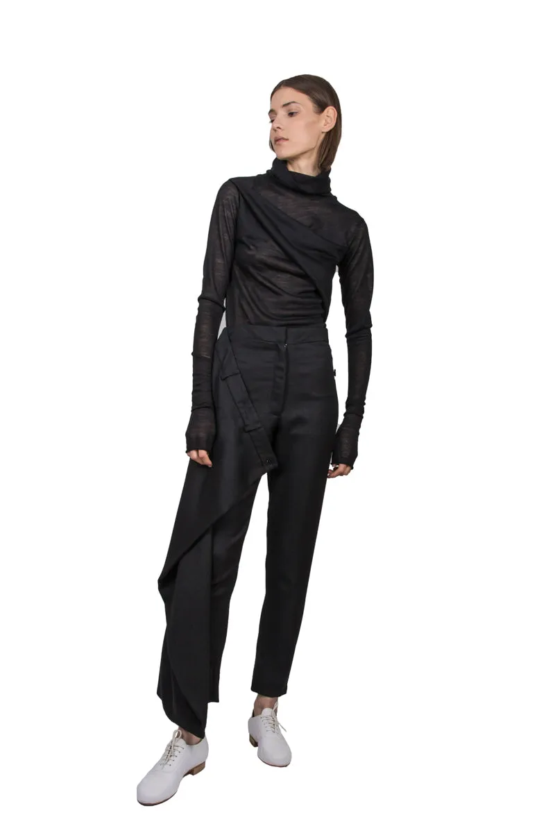 Black 'Apron' Trousers