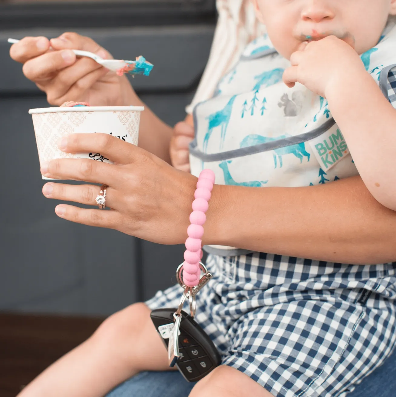 Black Bubble Bangle Bracelet Key Ring