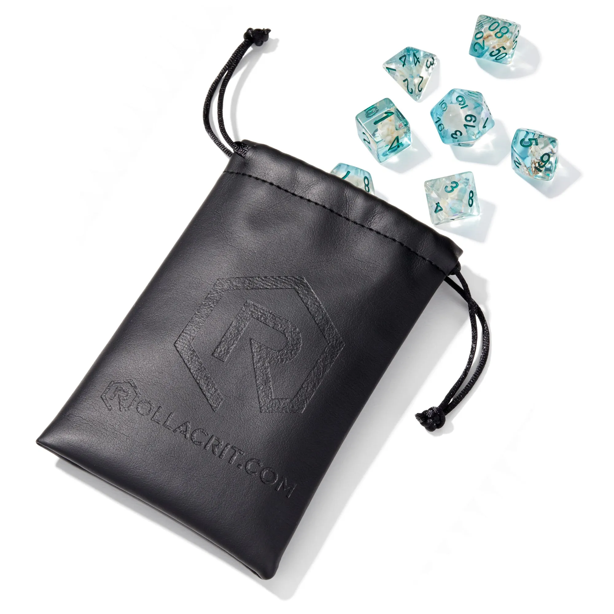 Blue Conch Shell Resin 7pc Dice Set