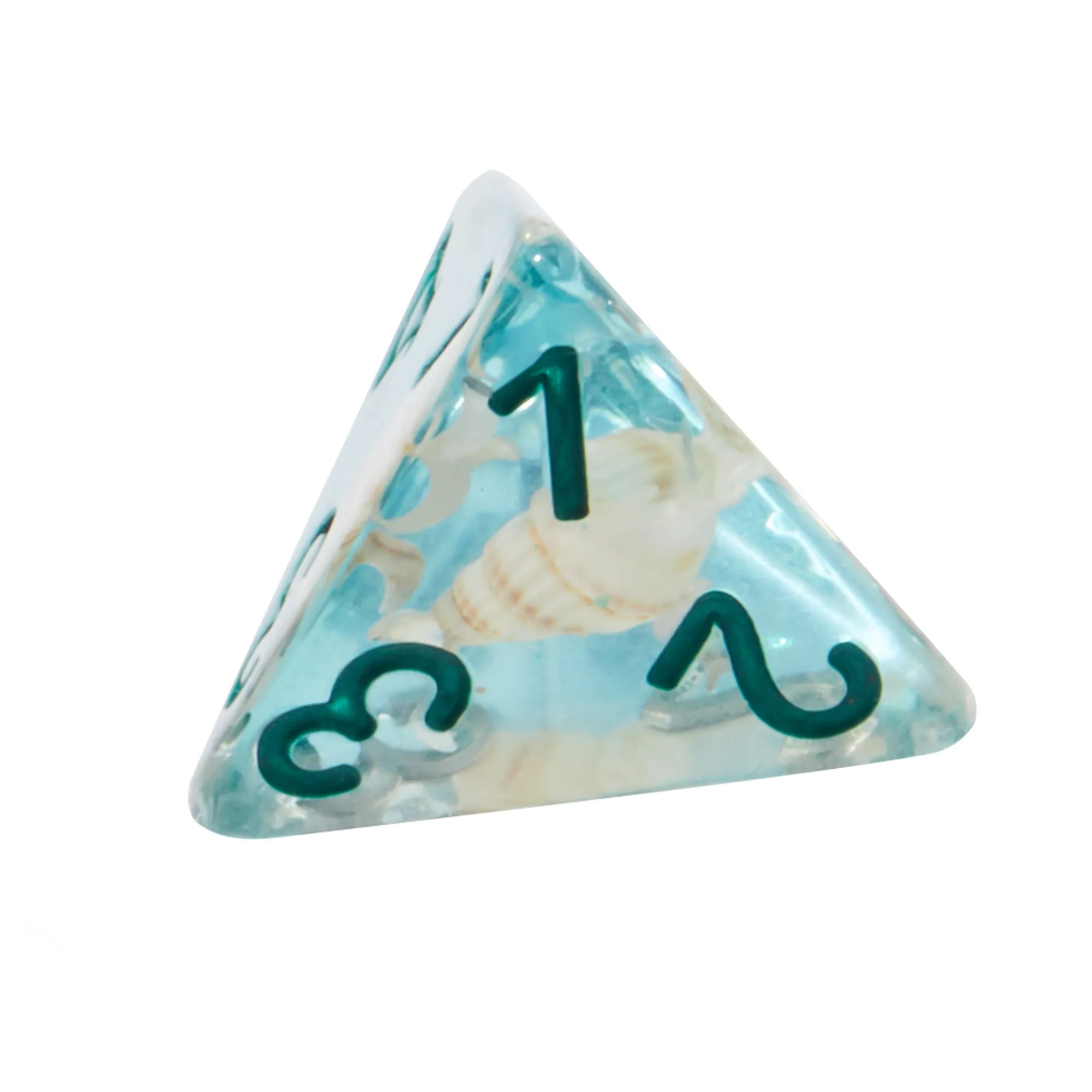 Blue Conch Shell Resin 7pc Dice Set