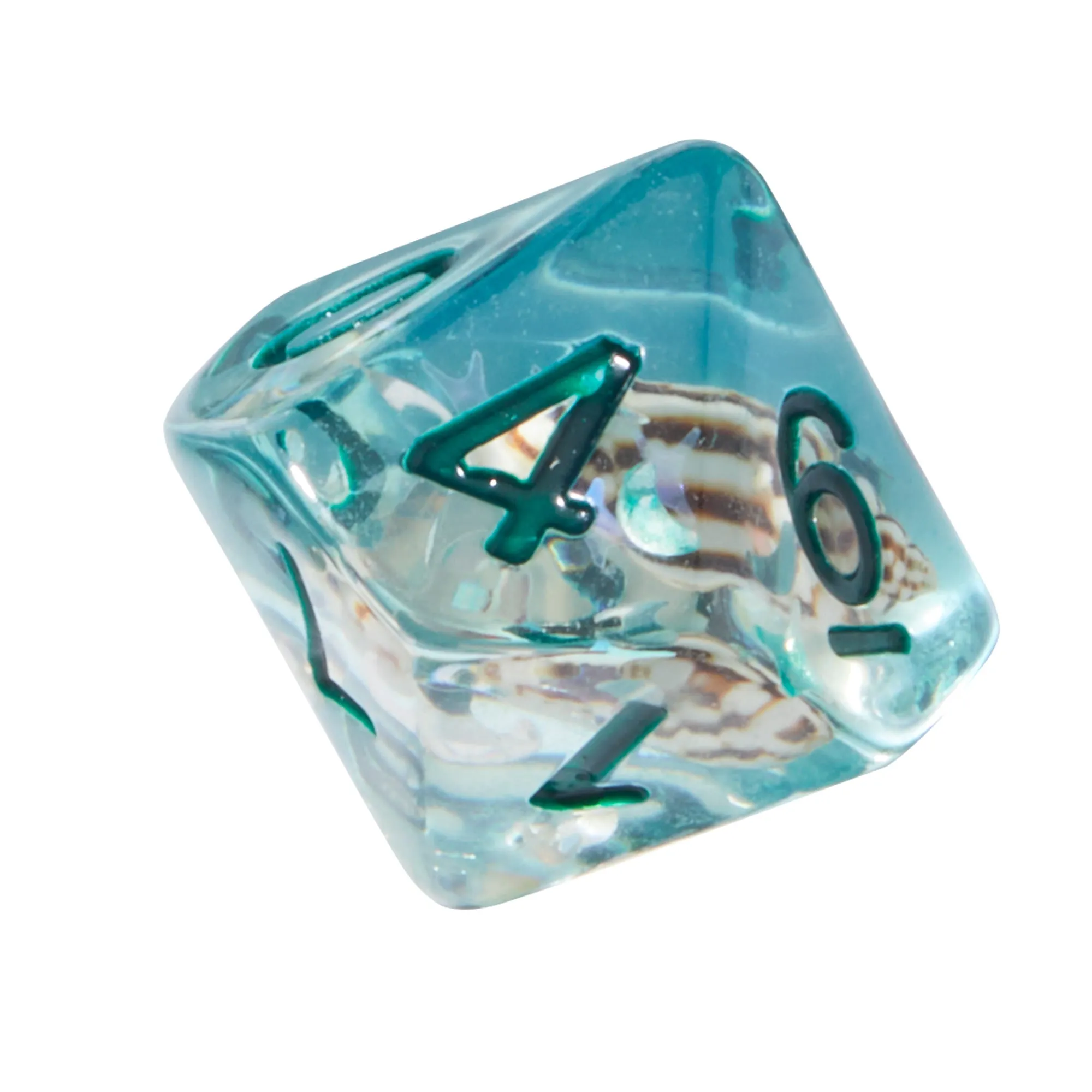 Blue Conch Shell Resin 7pc Dice Set