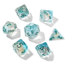 Blue Conch Shell Resin 7pc Dice Set