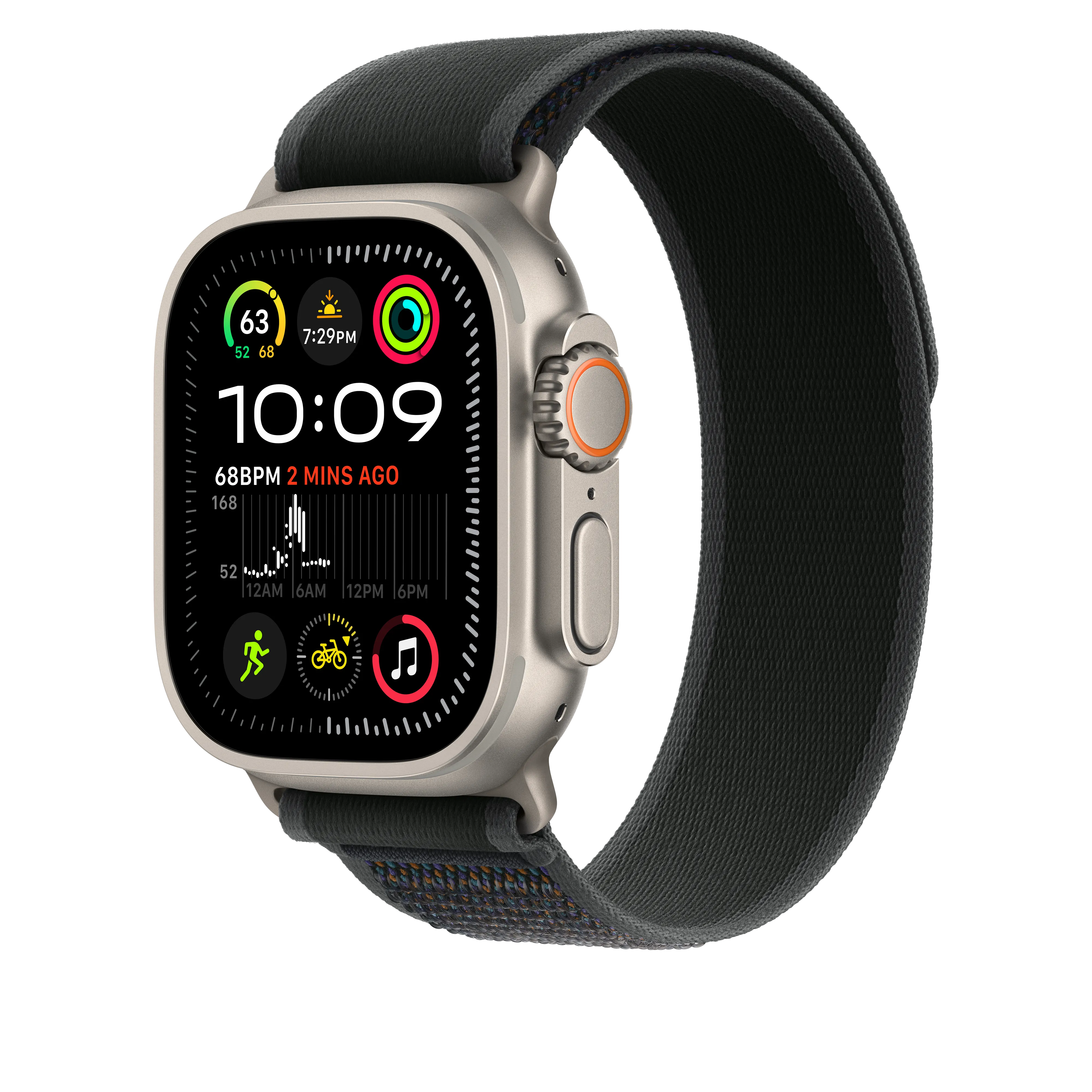 Correa Loop Trail negra (49 mm) - Talla M/L - Titanio natural