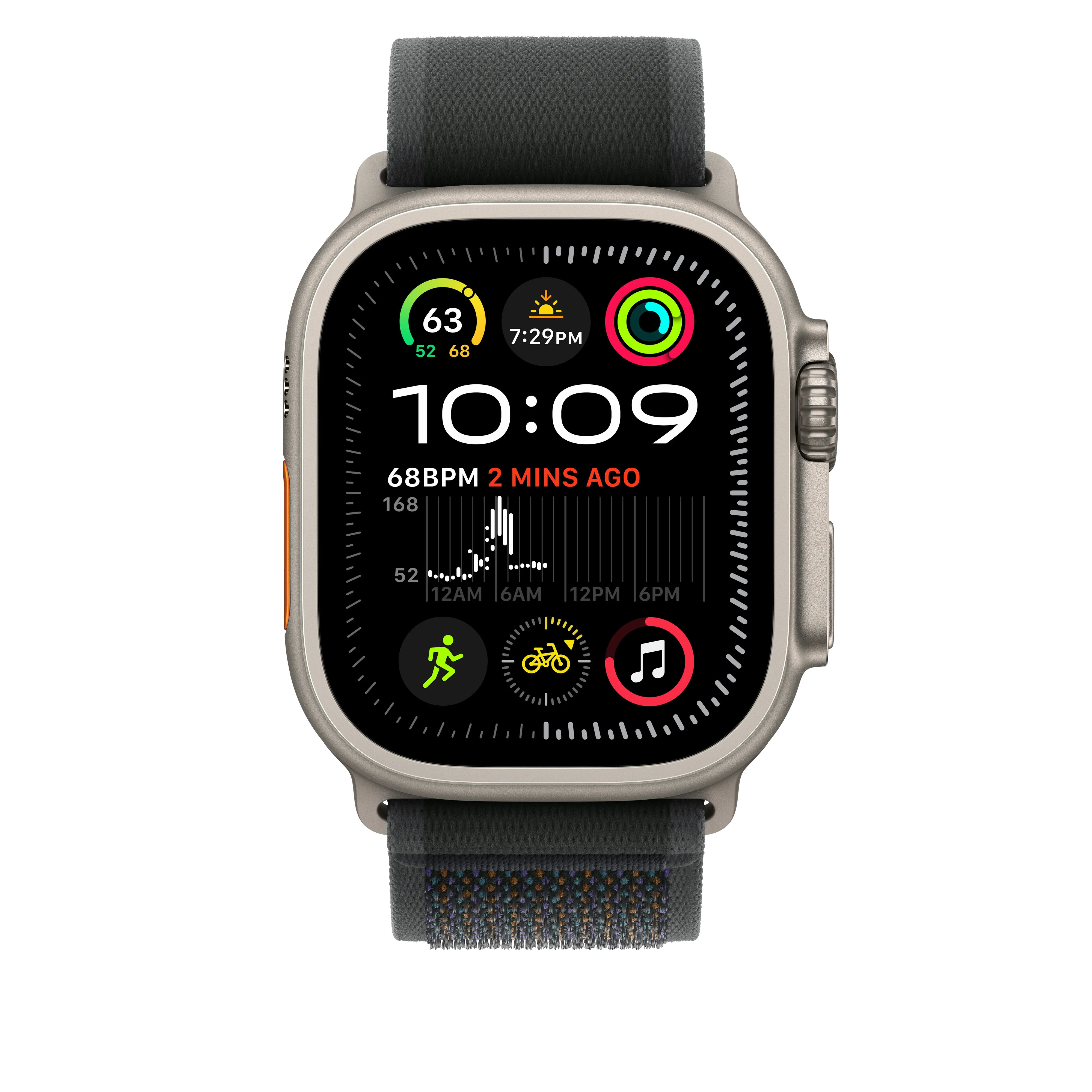 Correa Loop Trail negra (49 mm) - Talla M/L - Titanio natural