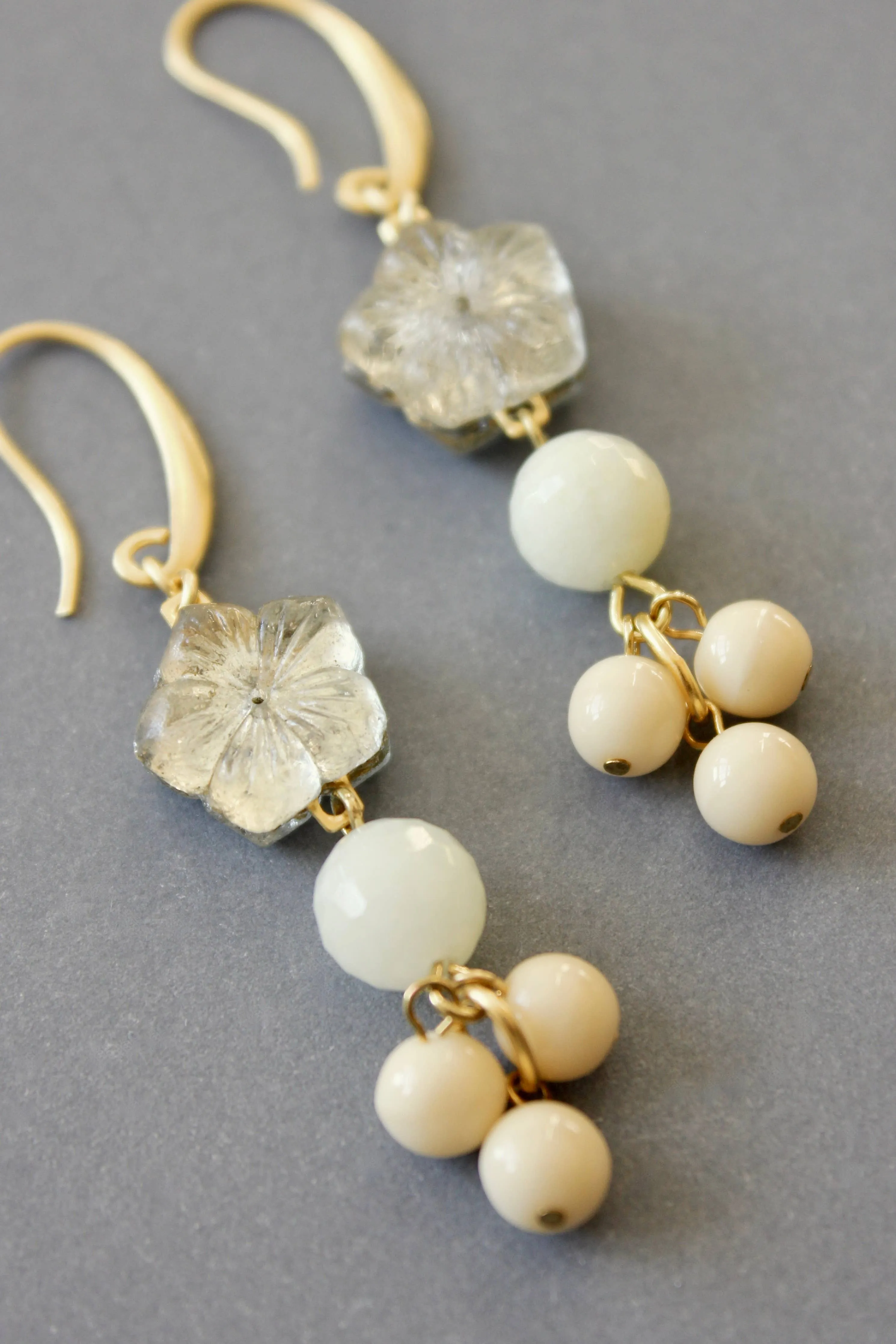 David Aubrey Jewelry - ISLE25 Flower glass cluster earrings