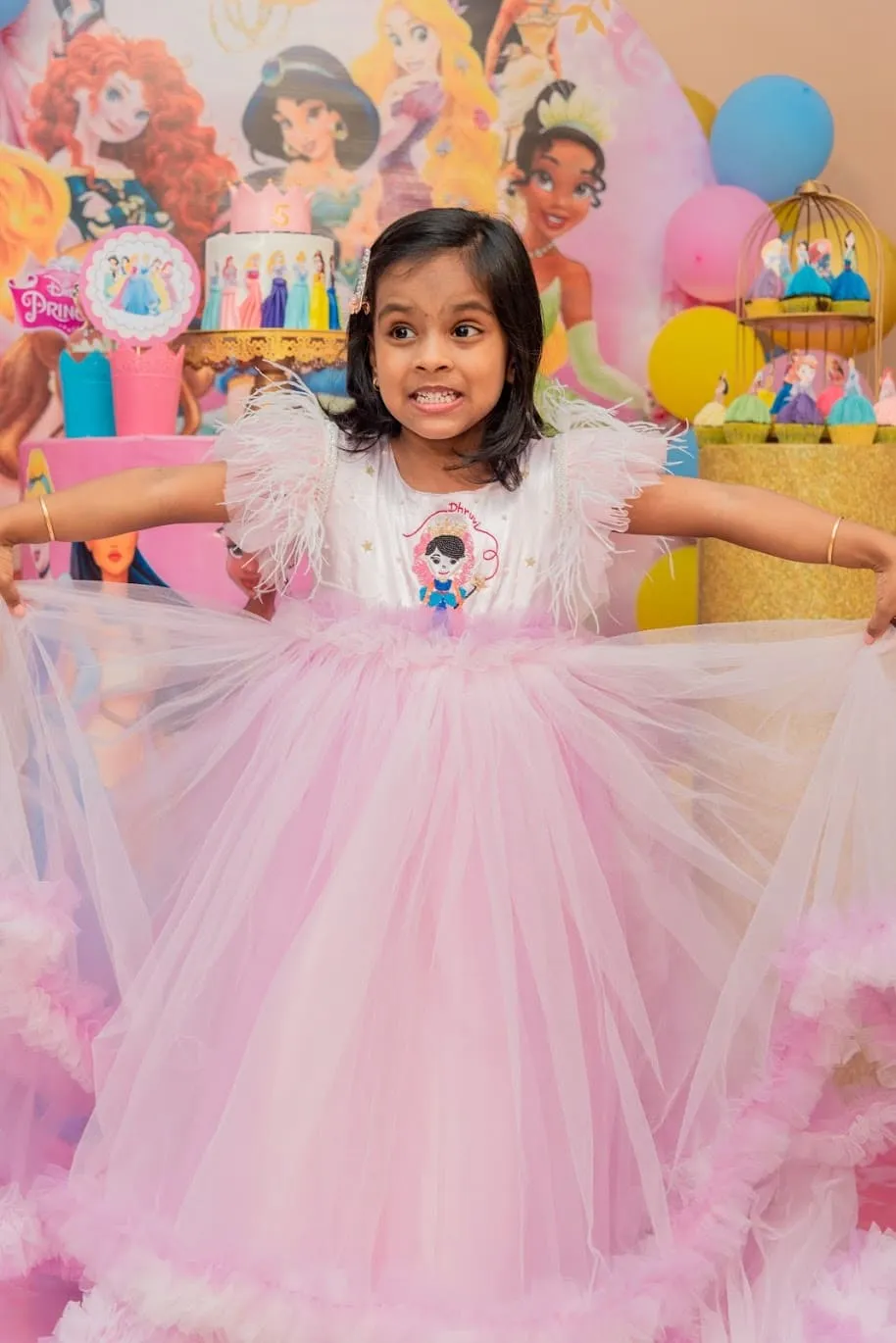 Doll Gown with Detachable Trail